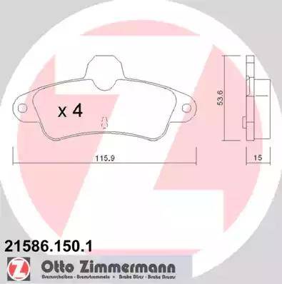 Zimmermann 21586.150.1 - Kit de plaquettes de frein, frein à disque cwaw.fr