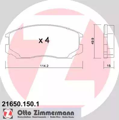 Zimmermann 21650.150.1 - Kit de plaquettes de frein, frein à disque cwaw.fr