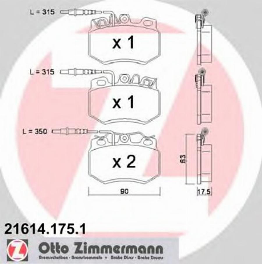 Zimmermann 216141751 - Kit de plaquettes de frein, frein à disque cwaw.fr