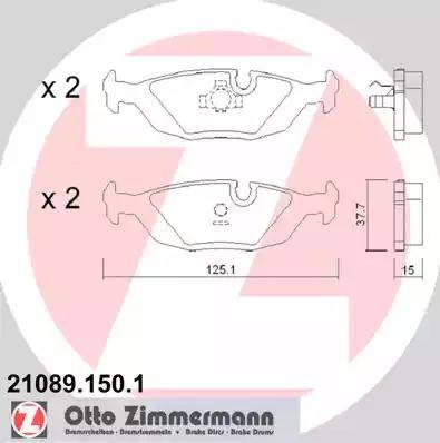 Zimmermann 21089.150.1 - Kit de plaquettes de frein, frein à disque cwaw.fr