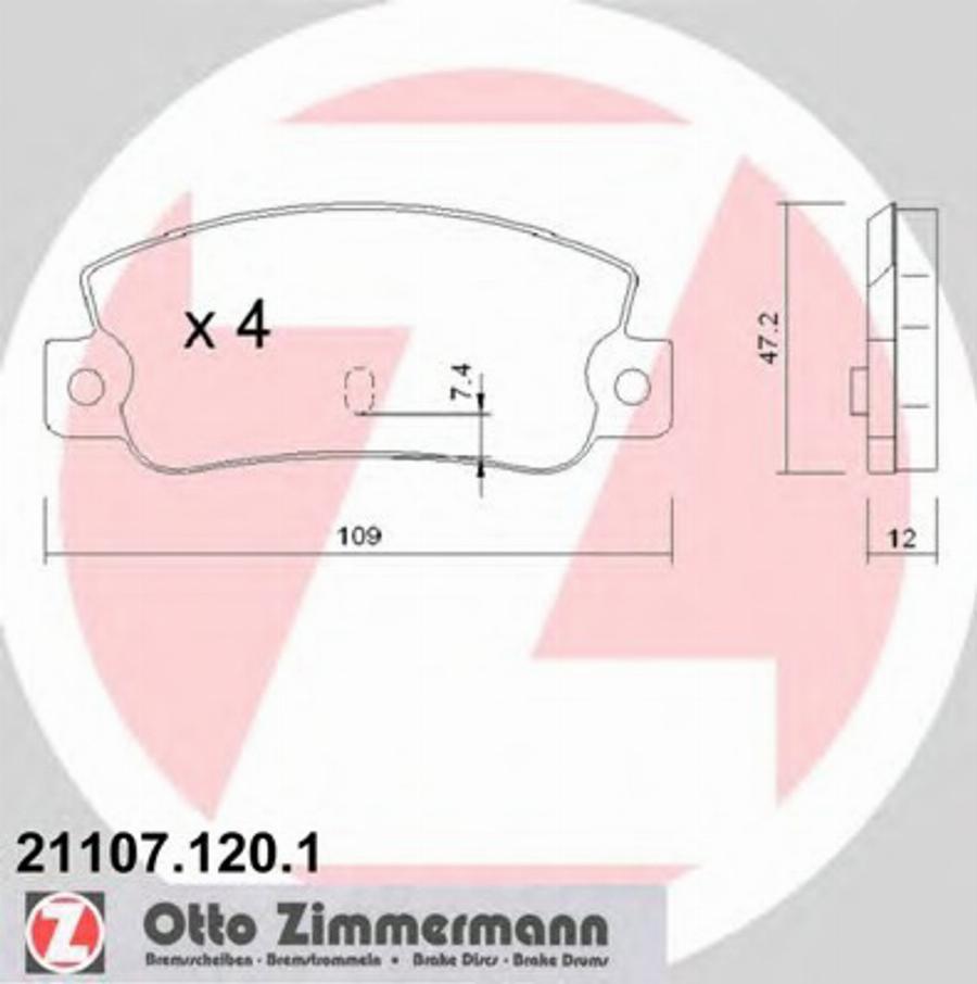 Zimmermann 211071201 - Kit de plaquettes de frein, frein à disque cwaw.fr