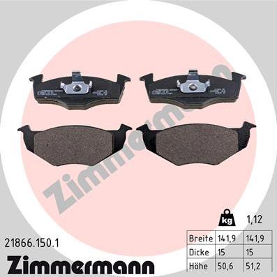 Zimmermann 21866.150.1 - Kit de plaquettes de frein, frein à disque cwaw.fr