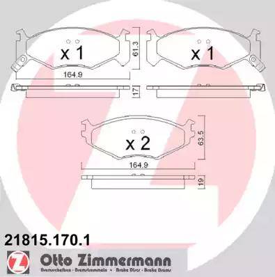 Zimmermann 21815.170.1 - Kit de plaquettes de frein, frein à disque cwaw.fr