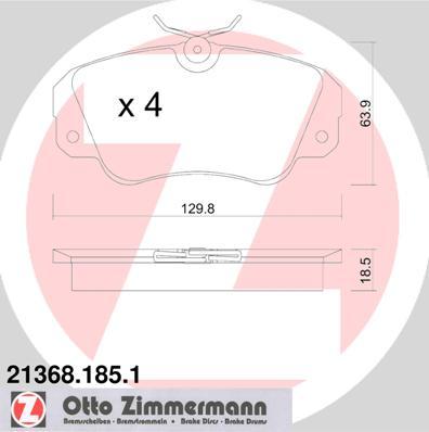 Zimmermann 21368.185.1 - Kit de plaquettes de frein, frein à disque cwaw.fr