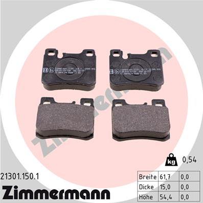 Zimmermann 21301.150.1 - Kit de plaquettes de frein, frein à disque cwaw.fr