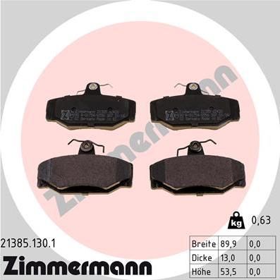 Zimmermann 21385.130.1 - Kit de plaquettes de frein, frein à disque cwaw.fr