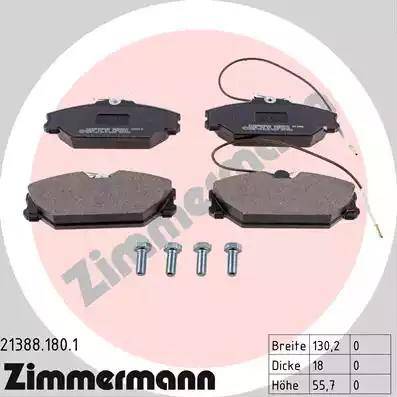 Zimmermann 21388.180.1 - Kit de plaquettes de frein, frein à disque cwaw.fr