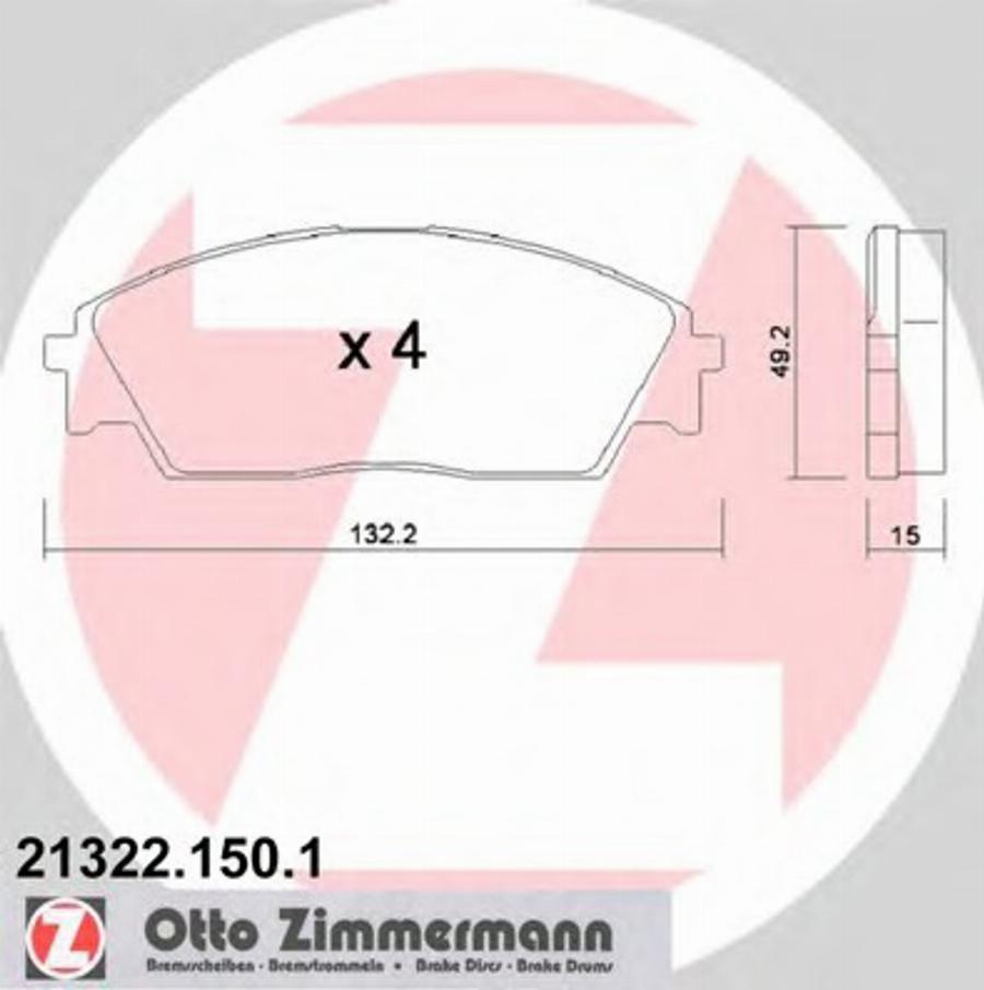 Zimmermann 21322.150.1 - Kit de plaquettes de frein, frein à disque cwaw.fr