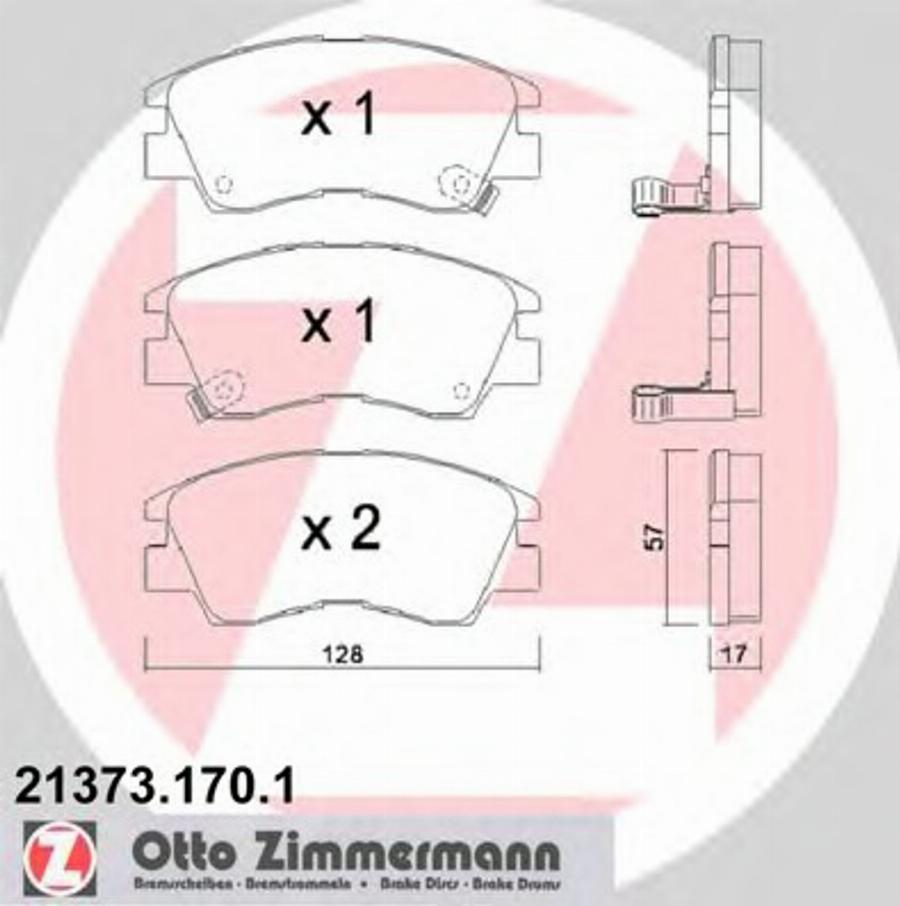 Zimmermann 21373.170.1 - Kit de plaquettes de frein, frein à disque cwaw.fr