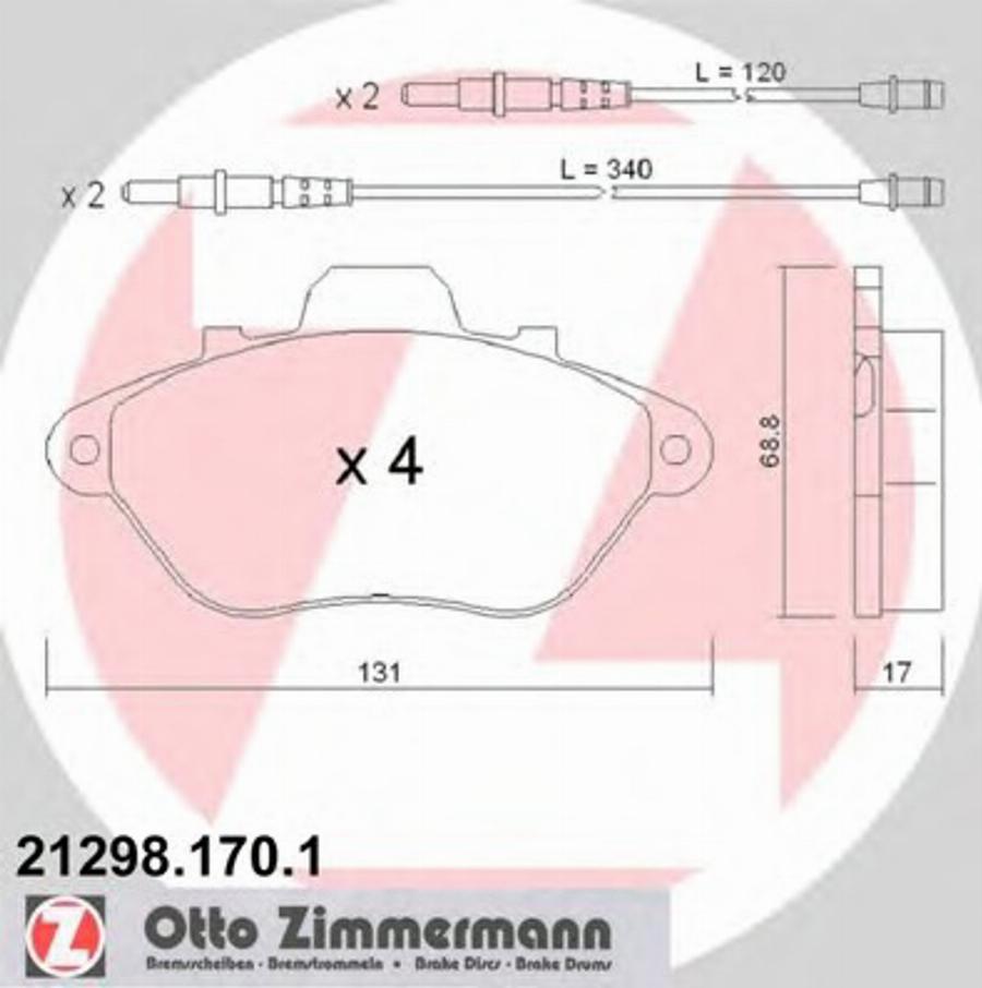 Zimmermann 212981701 - Kit de plaquettes de frein, frein à disque cwaw.fr