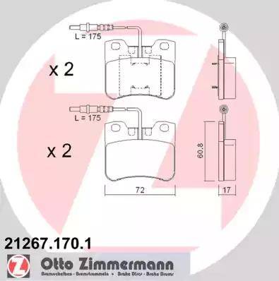 Zimmermann 21267.170.1 - Kit de plaquettes de frein, frein à disque cwaw.fr