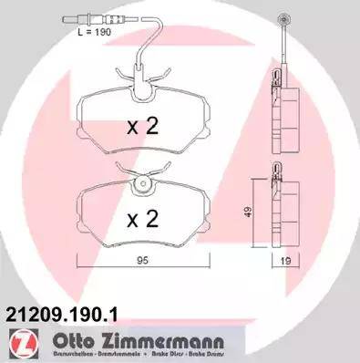 Zimmermann 21209.190.1 - Kit de plaquettes de frein, frein à disque cwaw.fr