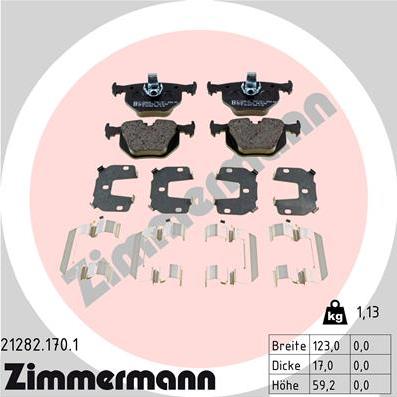 Zimmermann 21282.170.1 - Kit de plaquettes de frein, frein à disque cwaw.fr