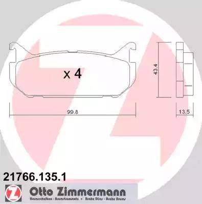 Zimmermann 21766.135.1 - Kit de plaquettes de frein, frein à disque cwaw.fr