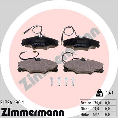 Zimmermann 21724.190.1 - Kit de plaquettes de frein, frein à disque cwaw.fr