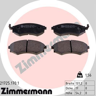 Zimmermann 21725.170.1 - Kit de plaquettes de frein, frein à disque cwaw.fr