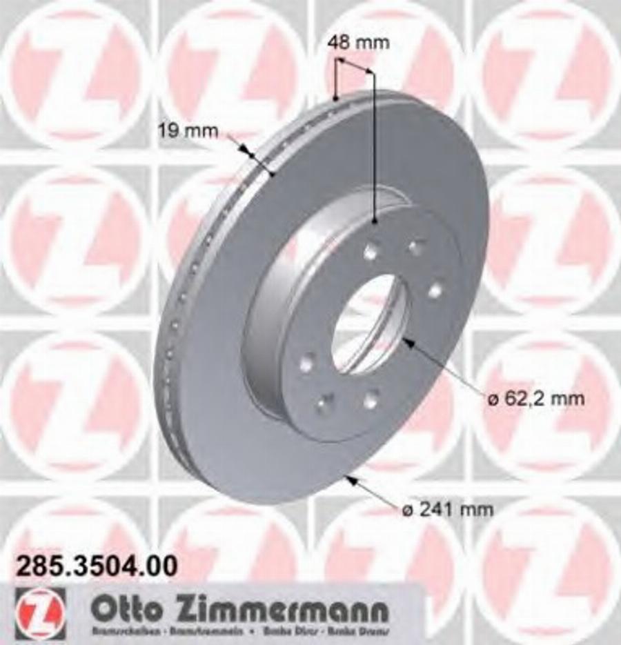 Zimmermann 285.3504.00 - Disque de frein cwaw.fr