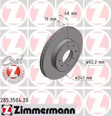 Zimmermann 285.3504.20 - Disque de frein cwaw.fr