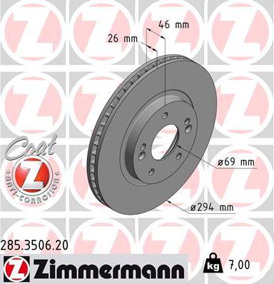 Zimmermann 285.3506.20 - Disque de frein cwaw.fr