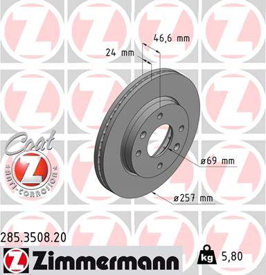 Zimmermann 285.3508.20 - Disque de frein cwaw.fr