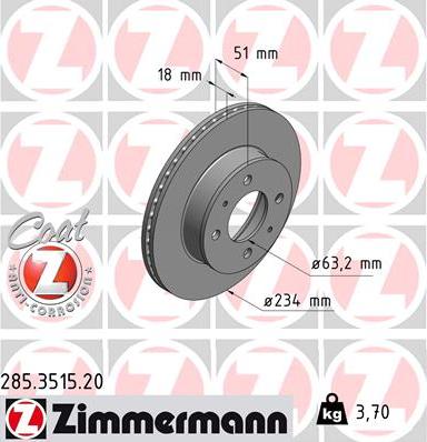 Zimmermann 285.3515.20 - Disque de frein cwaw.fr