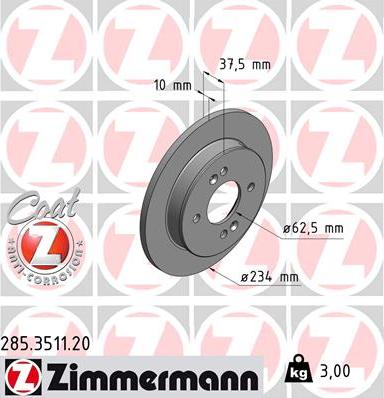 Zimmermann 285.3511.20 - Disque de frein cwaw.fr