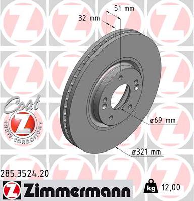 Zimmermann 285.3524.20 - Disque de frein cwaw.fr