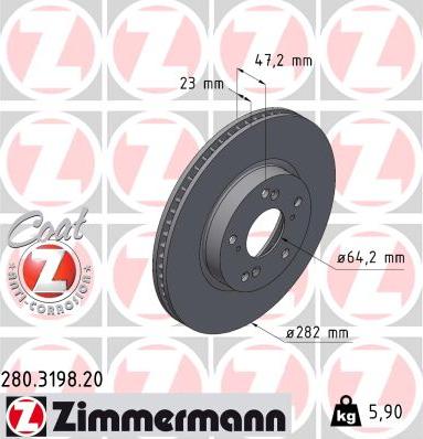 Zimmermann 280.3198.20 - Disque de frein cwaw.fr