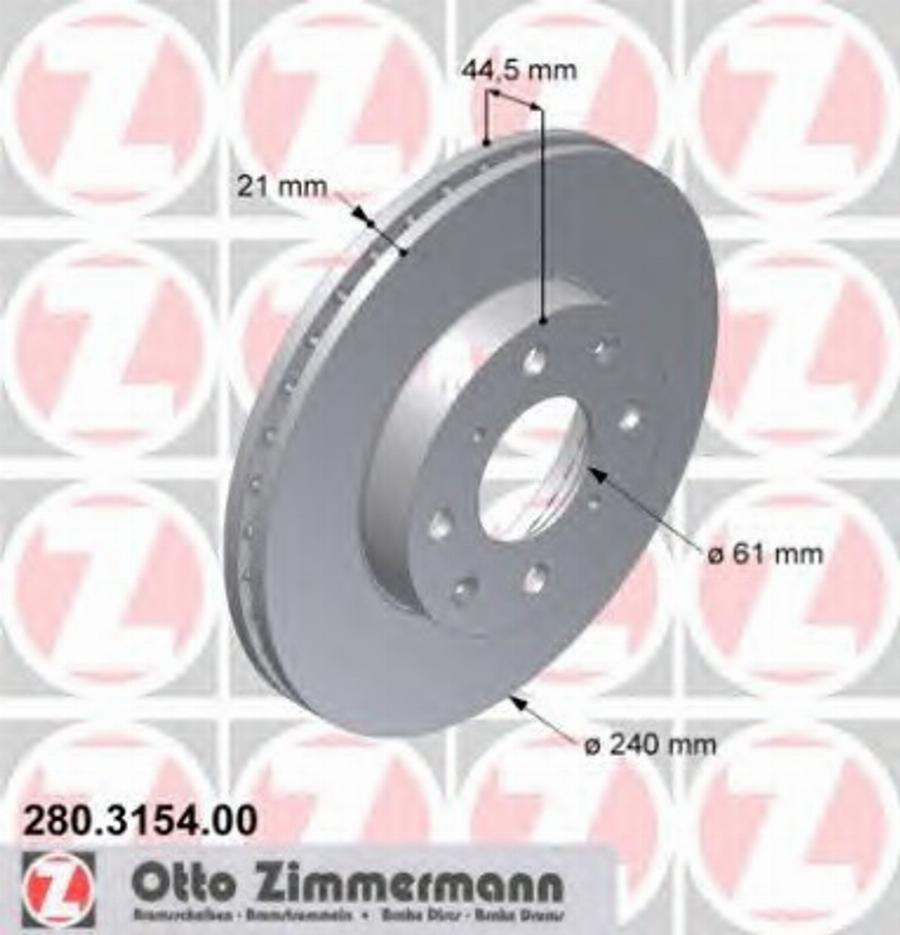 Zimmermann 280 3154 00 - Disque de frein cwaw.fr