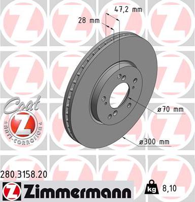 Zimmermann 280.3158.20 - Disque de frein cwaw.fr