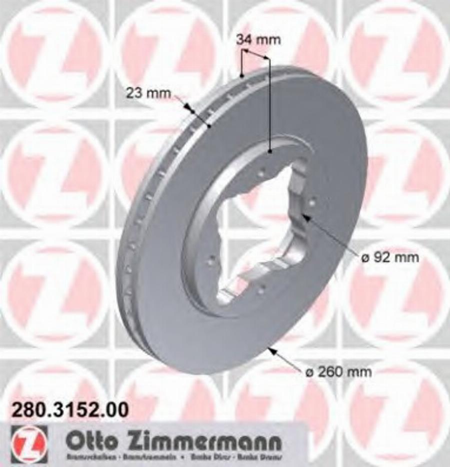 Zimmermann 280 3152 00 - Disque de frein cwaw.fr