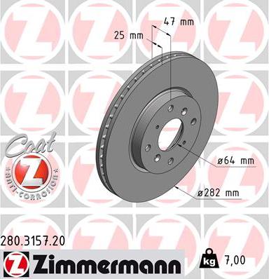 Zimmermann 280.3157.20 - Disque de frein cwaw.fr