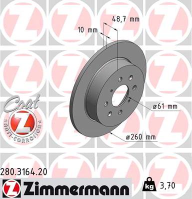 Zimmermann 280.3164.20 - Disque de frein cwaw.fr