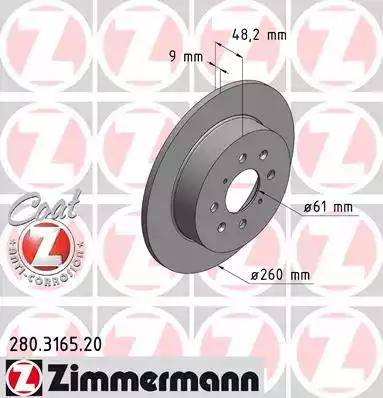 Zimmermann 280.3165.20 - Disque de frein cwaw.fr