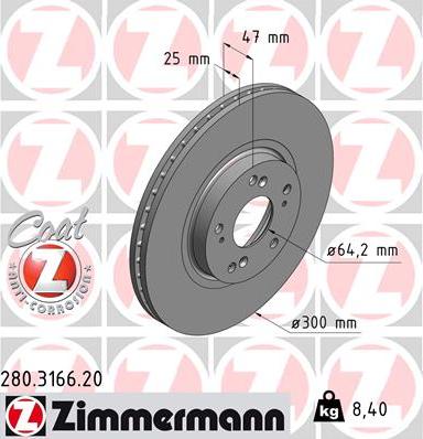 Zimmermann 280.3166.20 - Disque de frein cwaw.fr