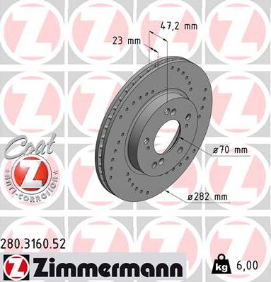 Zimmermann 280.3160.52 - Disque de frein cwaw.fr