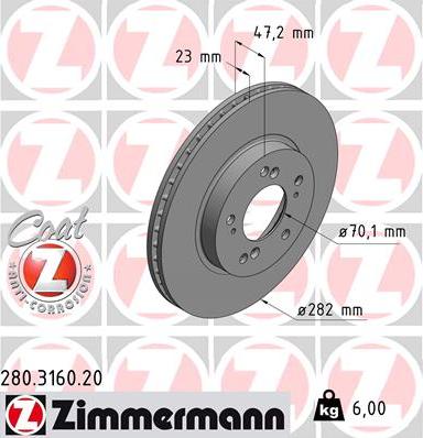 Zimmermann 280.3160.20 - Disque de frein cwaw.fr