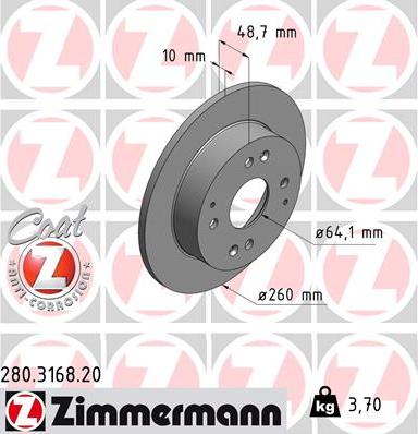 Zimmermann 280.3168.20 - Disque de frein cwaw.fr