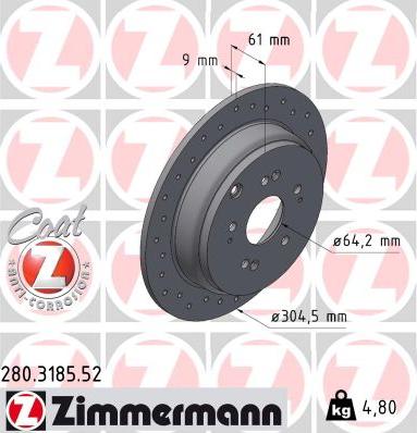 Zimmermann 280.3185.52 - Disque de frein cwaw.fr