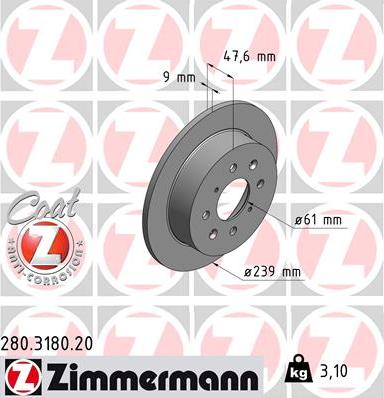 Zimmermann 280.3180.20 - Disque de frein cwaw.fr