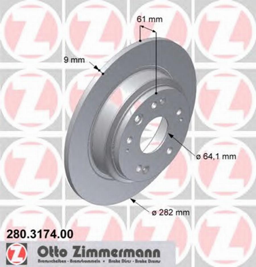 Zimmermann 280317400 - Disque de frein cwaw.fr