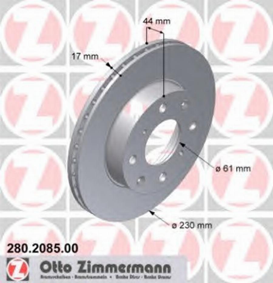 Zimmermann 280208500 - Disque de frein cwaw.fr