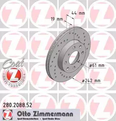 Zimmermann 280.2088.52 - Disque de frein cwaw.fr