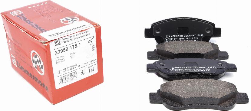 Zimmermann 23959.175.1 - Kit de plaquettes de frein, frein à disque cwaw.fr