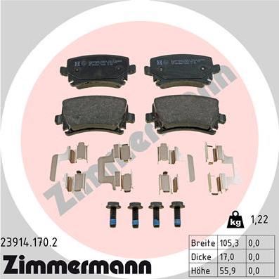 Zimmermann 23914.170.2 - Kit de plaquettes de frein, frein à disque cwaw.fr