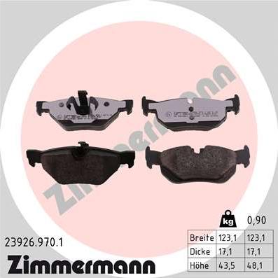 Zimmermann 23926.970.1 - Kit de plaquettes de frein, frein à disque cwaw.fr