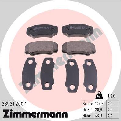 Zimmermann 23921.200.1 - Kit de plaquettes de frein, frein à disque cwaw.fr