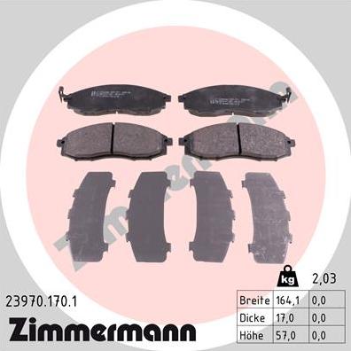 Zimmermann 23970.170.1 - Kit de plaquettes de frein, frein à disque cwaw.fr