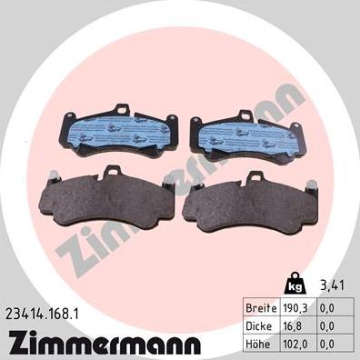 Zimmermann 23414.168.1 - Kit de plaquettes de frein, frein à disque cwaw.fr