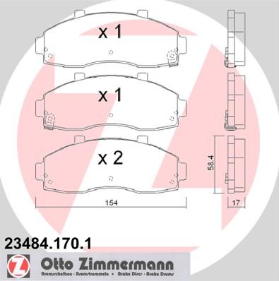 Zimmermann 23484.170.1 - Kit de plaquettes de frein, frein à disque cwaw.fr